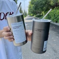 Cốc giữ nhiệt inox chuẩn 304 cao cấp, ly uống cafe giữ nhiệt dung tích 600ml tặng kèm ống hút