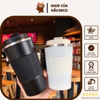 Cốc giữ nhiệt, Ly giữ nhiệt uống cafe, thân ly đệm silicon - chất liệu Inox cao cấp, dung tích 510ml