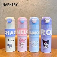 Cốc giữ nhiệt NAPKERY Cinnamoroll, Bình nước cách nhiệt Sanrio 500ml hoạt hình, Quà tặng Hello Kitty Melody Thép không gỉ Cốc hút chân không Kouromi