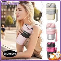 Cốc giữ nhiệt NEC-ZANLY, có bình giữ nhiệt uống đôi ống hút, cốc giữ nhiệt bằng thép không gỉ