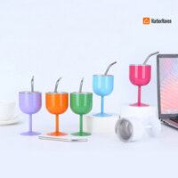 Cốc giữ nhiệt nhỏ gọn Harborhaven 4 Oz Cốc giữ nhiệt nhỏ gọn có ống hút và nắp Cốc rượu đa năng cho cà phê cocktail