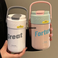 Cốc giữ nhiệt ống hút cầm tay KAIMEIDI dành cho nữ sinh có tay cầm