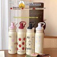 Cốc giữ nhiệt ống hút dễ thương bằng thép không gỉ 316 dung tích lớn