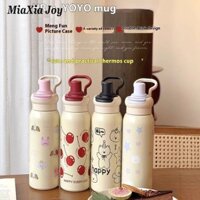 Cốc giữ nhiệt ống hút dễ thương bằng thép không gỉ 316 dung tích lớn