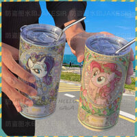 Cốc giữ nhiệt phiên bản giới hạn Anime Peripheral, cốc giữ nhiệt My Little Pony Rarity Pinkie Pie có ống hút, cốc cà phê di động, cốc nước cao cấp cho sinh viên nữ