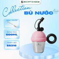 Cốc Giữ Nhiệt SMARTCHOICE 600ml Cốc Uống Nước Inox 316 Có Quai Kèm Ống Hút Hình Kem Nhiều Màu Dày Dặn