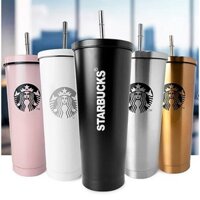 Cốc Giữ Nhiệt Starbuck 750ml Inox Cao Cấp Không Gỉ, Ly Uống Nước Kèm Ống Hút Siêu Tiện Lợi Cao Cấp