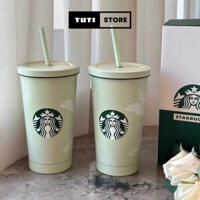 Cốc giữ nhiệt Starbucks 750ml hoa văn tinh tế và sắc nét, tặng kèm ống hút, Ly giữ nhiệt
