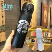 Cốc giữ nhiệt Starbucks Cup Thép không gỉ Thanh lịch Cổ điển Đen trắng Chai di động 500ml