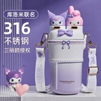 Cốc giữ nhiệt trẻ em cấp thực phẩm 316 dành cho nữ sinh Sanrio Kuromi cốc uống nước đôi binh dung nuoc lanh binh dung nuoc bang thuy tinh