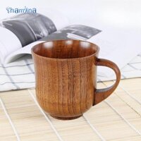 Cốc gỗ Sữa đơn giản được đánh bóng nhỏ có tay cầm uống