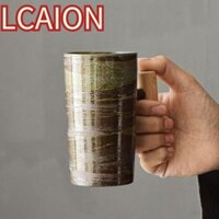 Cốc gốm LCAION, Cốc cà phê thủ công có tay cầm bằng gỗ, Cốc mờ cổ điển