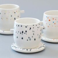 Cốc gốm sứ, cốc uống retro, cốc cà phê tại nhà, cốc trà cặp đôi văn phòng, cốc ăn sáng phong cách Ins S2B1