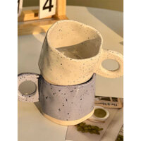 Cốc gốm sứ không đều được nhào bằng tay ,cốc gốm sứ chấm mực thích hợp cho  gia đình cốc cà phê sữa phong cách hàn quốc