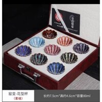 Cốc gốm sứ thay đổi cốc trà Jianzhan bộ cốc chín màu bộ trà Kung Fu cốc đơn cốc chủ nhân lễ hội logo quà tặng
