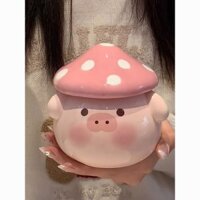 Cốc Heo Con Hoạt Hình Nấm Dễ Thương Cốc Gốm Sứ Có Nắp Cốc Nước Dung Tích Lớn Cốc Cặp Sinh Nhật Cặp Đôi