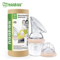 Cốc hứng sữa Silicone HaaKaa - Gen 3 - 160 ml - kèm núm ti chảy chậm ❤️ Coc hung sua cao c