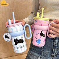 Cốc hút chân không AIILIANSUO, Cốc cách nhiệt 600ML bằng thép không gỉ 316, Di động có nắp đậy Chai giữ nhiệt ống hút cho học sinh