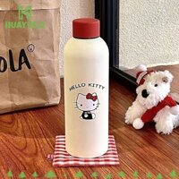 Cốc hút chân không HUAYUEJI, Cốc Sanrio Hello Kitty màu đỏ, Cốc giữ nhiệt bằng thép không gỉ dễ thương 500ml cho chó con