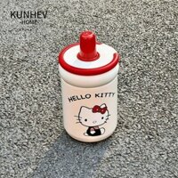 Cốc hút chân không KUNHEV, Bình nước cách nhiệt mèo đen 500ml, Cốc giữ nhiệt xe hơi Hello Kitty bằng thép không gỉ hoạt hình