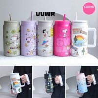 Cốc hút chân không UUMIR, Cốc cách nhiệt hoạt hình Snoopy, Thép không gỉ sáng tạo Dung tích lớn 1500ml Bình giữ nhiệt Drinkware