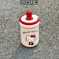 Cốc hút chân không YOWFEM, Bình nước cách nhiệt Hello Kitty 500ml, Cốc giữ nhiệt hoạt hình bằng thép không gỉ cho mèo đen