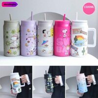 Cốc hút chân không ZHULINGHO, Cốc cách nhiệt Snoopy bằng thép không gỉ, Phim hoạt hình dung tích lớn 1500ml Bình giữ nhiệt Drinkware