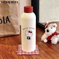 Cốc hút chân không SIJIANGMOLD, Cốc Hello Kitty bằng thép không gỉ 500ml, Cốc giữ nhiệt màu đỏ Sanrio dễ thương