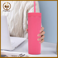 Cốc hút nhựa chống rò rỉ Popubear Cốc Sippy miệng rộng 16oz Cốc Sippy cách nhiệt có ống hút và nắp Chai uống nước chống rò rỉ cho văn phòng tại nhà, phòng tập thể dục và du lịch