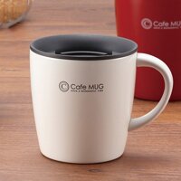 Cốc inox giữ nhiệt Cafe Mug 330ml có gioăng silicon & nắp trượt chống tràn - Nội địa Nhật Bản - Màu Trắng