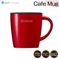 Cốc inox giữ nhiệt Cafe Mug 330ml có gioăng silicon & nắp trượt chống tràn - Nội địa Nhật Bản - Màu Đỏ