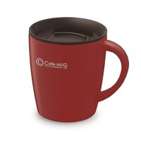 Cốc inox giữ nhiệt Cafe Mug 330ml có gioăng silicon & nắp trượt chống tràn - Nội địa Nhật Bản - Màu Đỏ