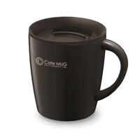 Cốc inox giữ nhiệt Cafe Mug 330ml có gioăng silicon & nắp trượt chống tràn - Nội địa Nhật Bản - Màu Đen