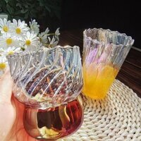 Cốc ins Cốc Thủy Tinh Giá Trị Cao Retro Cà Phê Hộ Gia Đình Cốc Nước Ăn Sáng Sữa Latte Cup