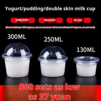 Cốc Jelly Cup Sữa tráng miệng đôi da có nắp Hộp đựng kem sữa chua