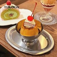 Cốc kem YUNAUN, Bát tráng miệng bạc chống gỉ, Cốc ăn nhẹ trái cây bằng thép không gỉ 304 200ml