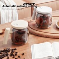 Cốc khuấy GFNET, Cốc cà phê tự 400ml, có thể sạc lại bền bỉ có nắp Cốc thủy tinh di động