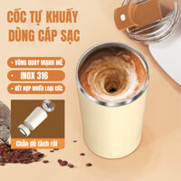 Cốc khuấy tự động,cốc pha cà phê pha sữa thông minh từ tính thép không gỉ 316 có thể sạc lại chân đế tháo rời dễ vệ sinh