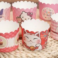 Cốc Làm Bánh cupcake / cupcake mini Bằng Chất Liệu chiffon Chịu Nhiệt Độ Cao20230918