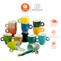 Cốc latte vân đá 330ml Bát Tràng, cốc vân đá, cốc nước, cốc cafe, ly cafe