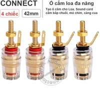 Cọc loa bắp chuối cỡ nhỏ chuôi dài 4 chiếc - Banana Terminal Binding Post Gold Plated Audio Cable Connector Amplifier Terminal Banana Speaker Plug Jack (Small-Long)