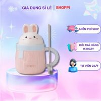 Cốc/ ly sứ bé thỏ quàng khăn đáng yêu màu pastel ngọt ngào dễ thương