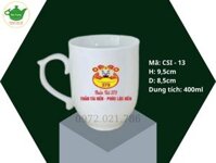 Cốc (Ly) Sứ Dáng Ngọn Lửa 400ml In Logo