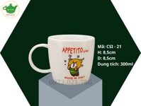 Cốc (Ly) Sứ Dáng Tròn Lùn 300ml In Logo