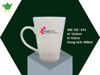 Cốc (Ly) Sứ Dáng Vát Cao 400ml In Logo