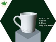Cốc (Ly) Sứ Trắng Dáng Eo 350ml