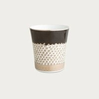 Cốc (ly) uống nước, uống trà (kanoko shibori - Đen) 350ml sứ trắng cao cấp Nhật Bản | Atehaka 1687-2J - T2181