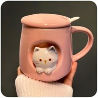 Cốc Mèo Siêu Dễ Thương Cốc Cốc Có Giá Trị Cao Ins Gốm Sứ Có Nắp Cốc Nước Dễ Thương Cho Bé Gái Nhật Đẹp Mùa Hè