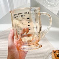 Cốc Miệng Lớn Gulu Dung Tích Siêu Lớn 700ml Có Tay Cầm Có Cân Thủy Tinh Nước ép Gia Đình Cốc Sữa20250117