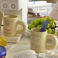 Cốc Mug Béo Màu Kem Kiểu Pháp Cổ Điển Ins Hàn Quốc Cốc Sứ Dung Tích Lớn Cốc Ăn Sáng Cốc Nước Chịu Nhiệt Độ Cao